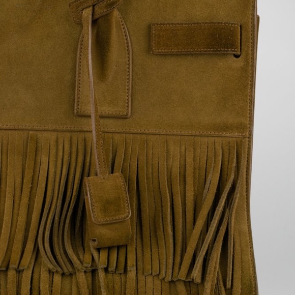!!SOLD!! Saint Laurent Small Suede Fringe Sac de Jour - Picture 9 of 14